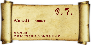 Váradi Tomor névjegykártya